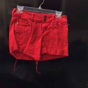 Red Jean Shorts